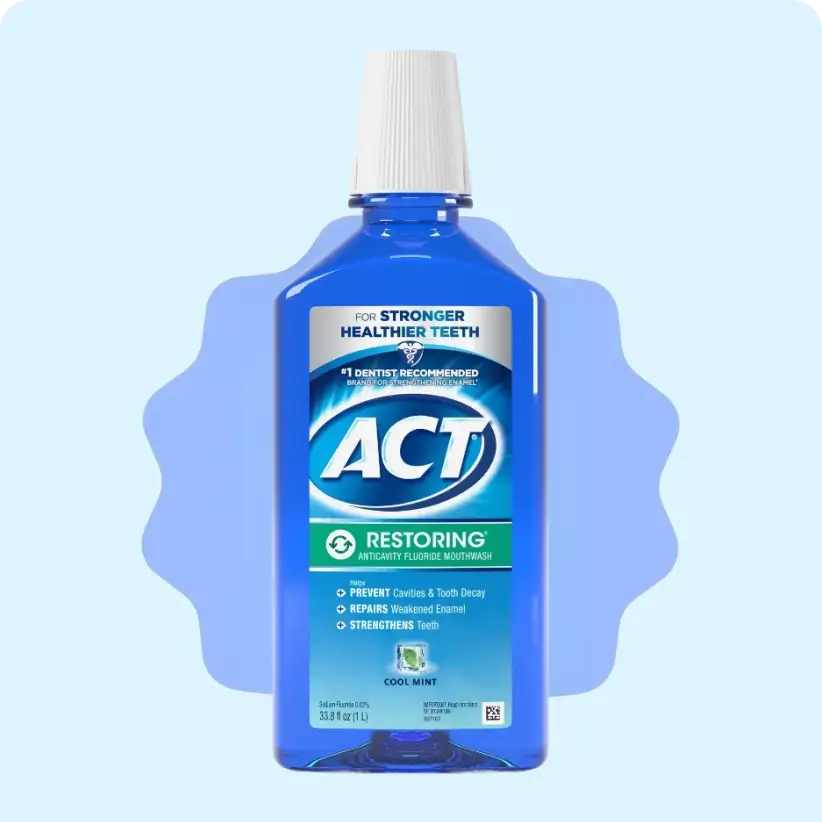 Front of ACT® Restoring bottle.